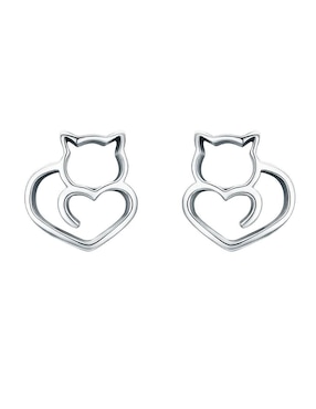 Broqueles de gato Chulada pets de plata P 925 con acabado pulido