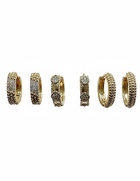 Set de aretes Nira de oro laminado 10 K con acabado brillante zirconia cúbica