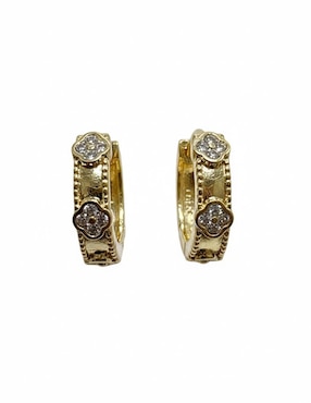 Set de aretes Nira de oro laminado 10 K con acabado brillante zirconia cúbica