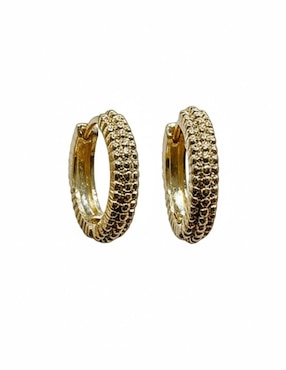 Set de aretes Nira de oro laminado 10 K con acabado brillante zirconia cúbica