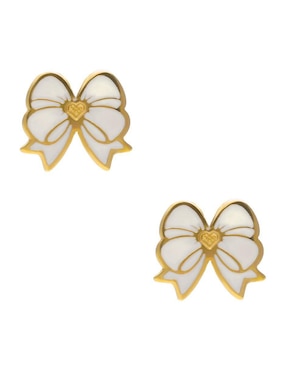 Aretes cortos de moño Nuvi con acabado brillante