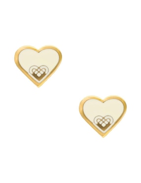 Aretes cortos de corazón Nuvi con acabado brillante