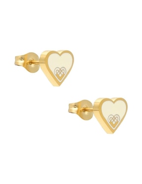 Aretes cortos de corazón Nuvi con acabado brillante