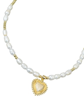 Collar con dije de corazón Yoiko Aura 18 K
