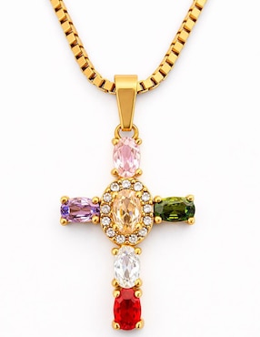 Collar con dije de cruz Ana Maria Mexico
