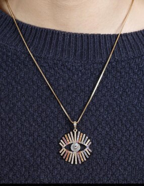 Collar con dije de ojo Yoiko Vigía Gold 18 K
