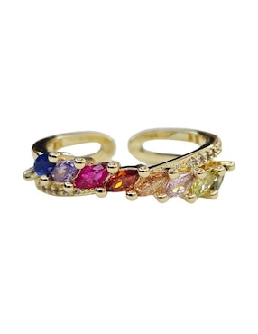 Anillo Maria Rayuela Aura acabado baño de oro 18 K zirconia