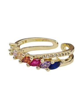 Anillo Maria Rayuela Aura acabado baño de oro 18 K zirconia