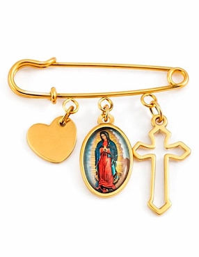 Broche Ana Maria Mexico de acero inoxidable Virgen de Guadalupe