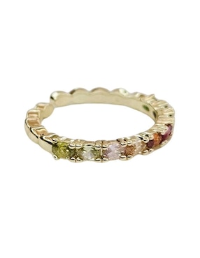 Anillo Maria Rayuela 18 k de oro zirconia baño de oro