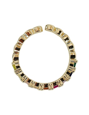 Anillo Maria Rayuela 18 k de oro zirconia baño de oro
