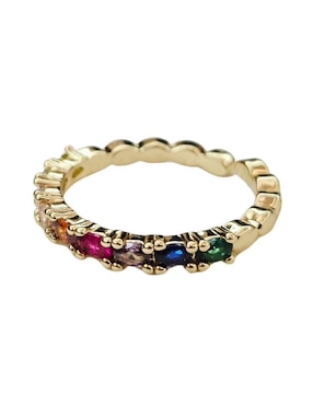 Anillo Maria Rayuela 18 k de oro zirconia baño de oro