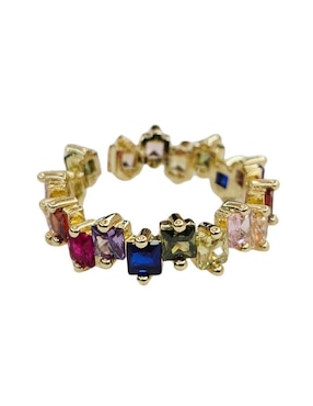 Anillo Maria Rayuela 18 k de oro zirconia baño de oro