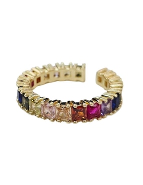 Anillo Maria Rayuela 18 k de oro zirconia baño de oro