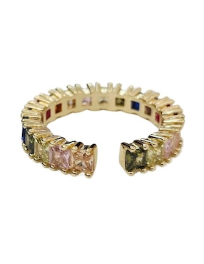Anillo Maria Rayuela 18 k de oro zirconia baño de oro