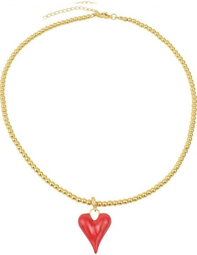 Collar con dije de corazón Yoiko Pasión 18 K