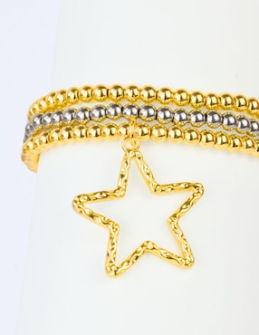 Pulsera Yoiko 18 K Estelar acabado baño de oro