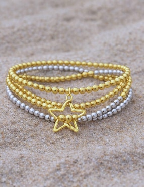 Pulsera Yoiko 18 K Estelar acabado baño de oro