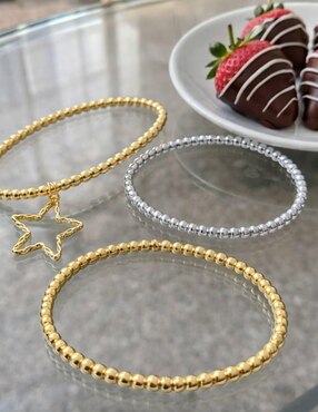 Pulsera Yoiko 18 K Estelar acabado baño de oro