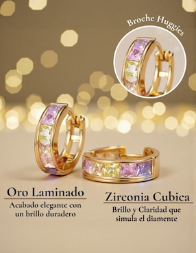 Huggies Cm-Top de oro laminado 14 k con acabado chapa de oro zirconia cúbica