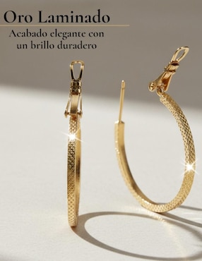Arracadas Cm-Top de oro laminado 14 k con acabado chapa de oro