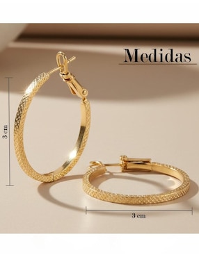 Arracadas Cm-Top de oro laminado 14 k con acabado chapa de oro
