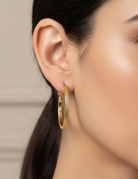 Arracadas Cm-Top de oro laminado 14 k con acabado chapa de oro