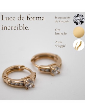 Huggies Cm-Top de oro laminado 14 k con acabado chapa de oro zirconia cúbica