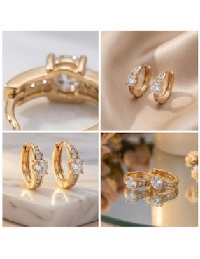 Huggies Cm-Top de oro laminado 14 k con acabado chapa de oro zirconia cúbica