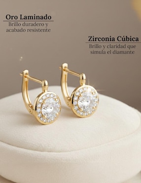 Huggies Cm-Top de oro laminado 14 k con acabado chapa de oro zirconia cúbica