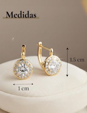 Huggies Cm-Top de oro laminado 14 k con acabado chapa de oro zirconia cúbica