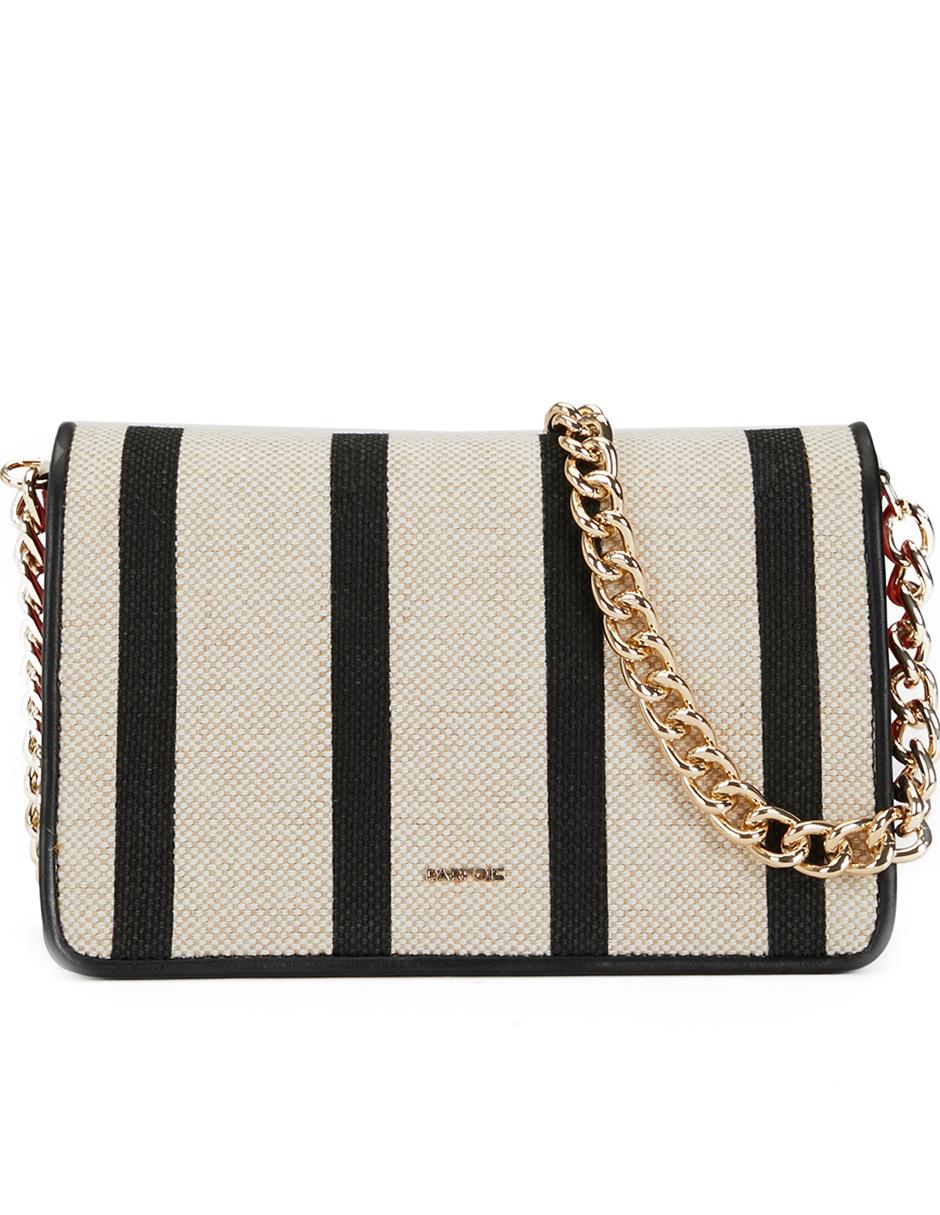 Bolsa flap Parfois negra a rayas en Liverpool