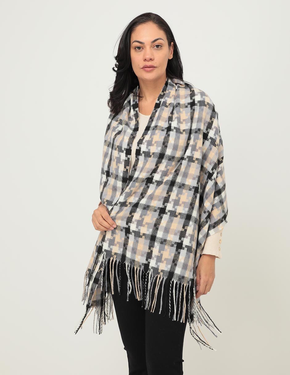 Chal estampado a cuadros 1