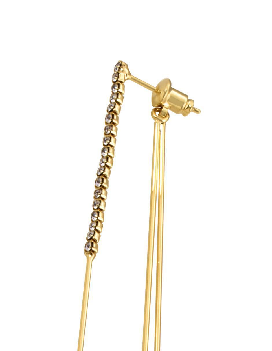Aretes con acabado chapa de oro cristal 2