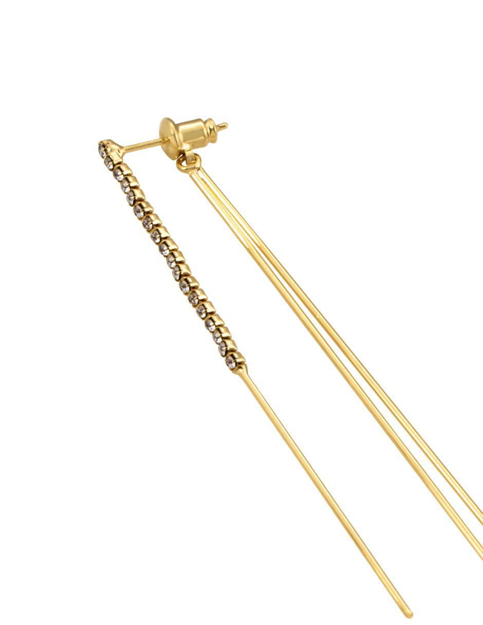 Aretes con acabado chapa de oro cristal 3