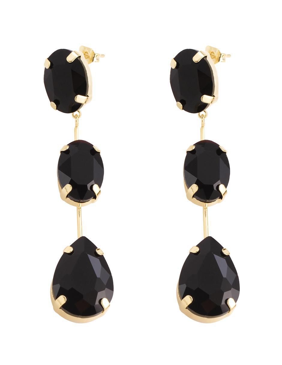 Aretes con acabado chapa de oro cristal