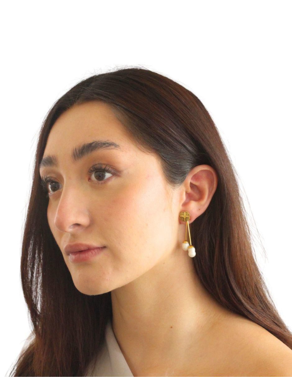 Aretes de trébol Trebol con acabado brillante 4