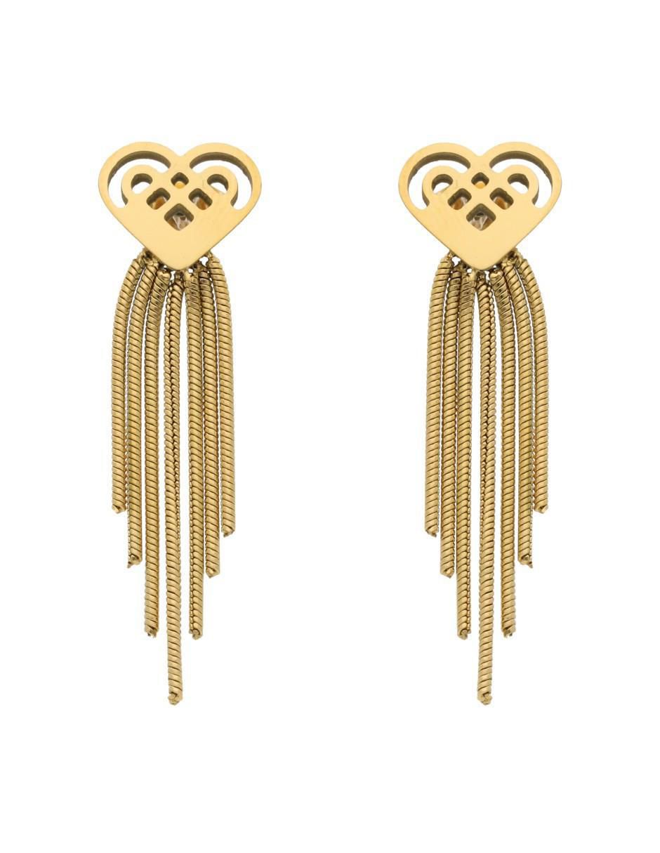 Aretes de corazón con acabado brillante