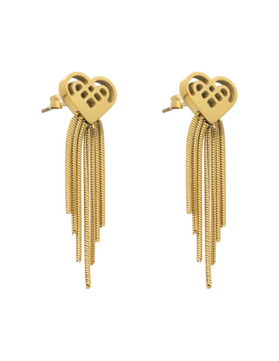 Aretes de corazón con acabado brillante 2