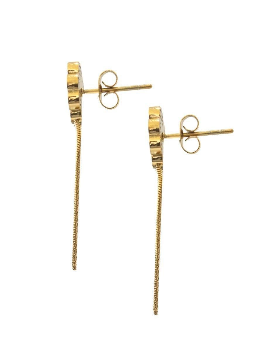 Aretes de trébol Trebol Dorado con acabado brillante 5
