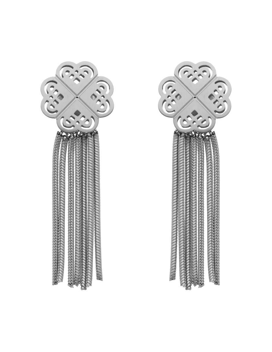 Aretes de trébol Trebol Largo con acabado brillante Aretes de trébol Trebol Largo con acabado brillante