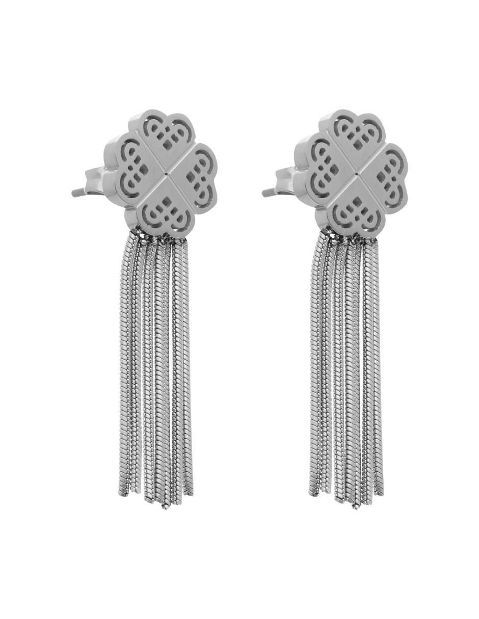 Aretes de trébol Trebol Largo con acabado brillante 2