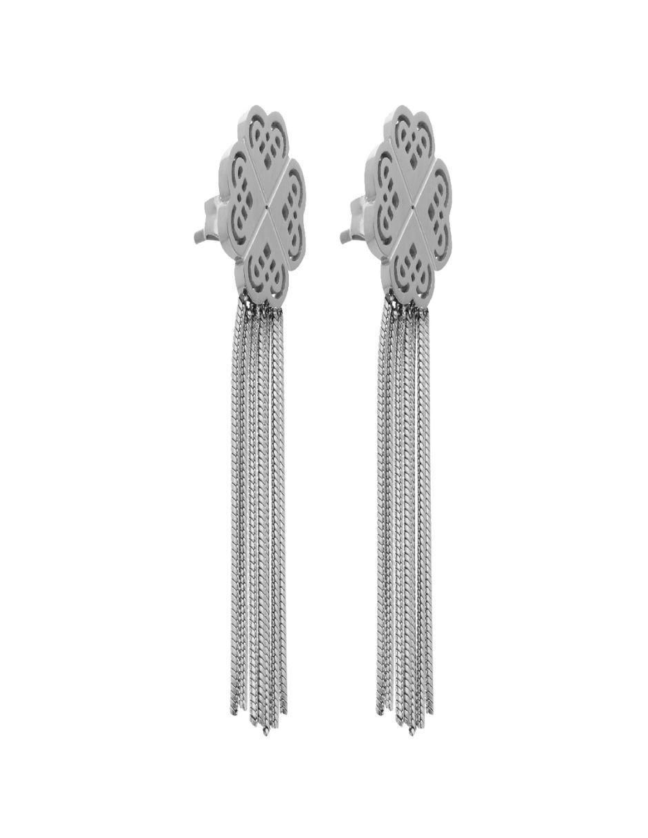 Aretes de trébol Trebol Largo con acabado brillante 5