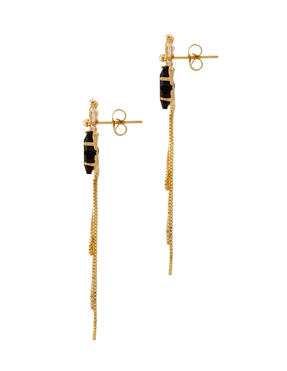 Aretes de mariposa con acabado chapa de oro zirconia 3