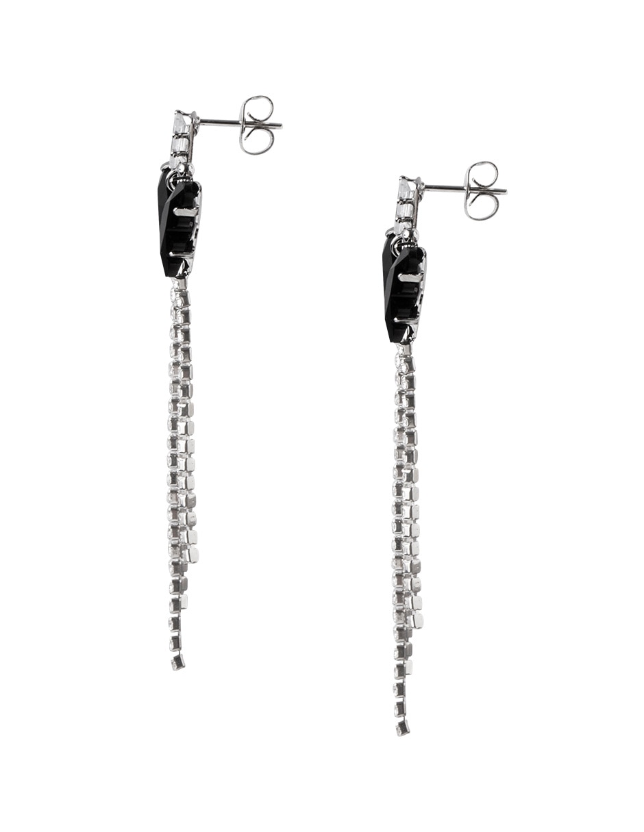 Aretes de mariposa con acabado baño rodio cristal 3