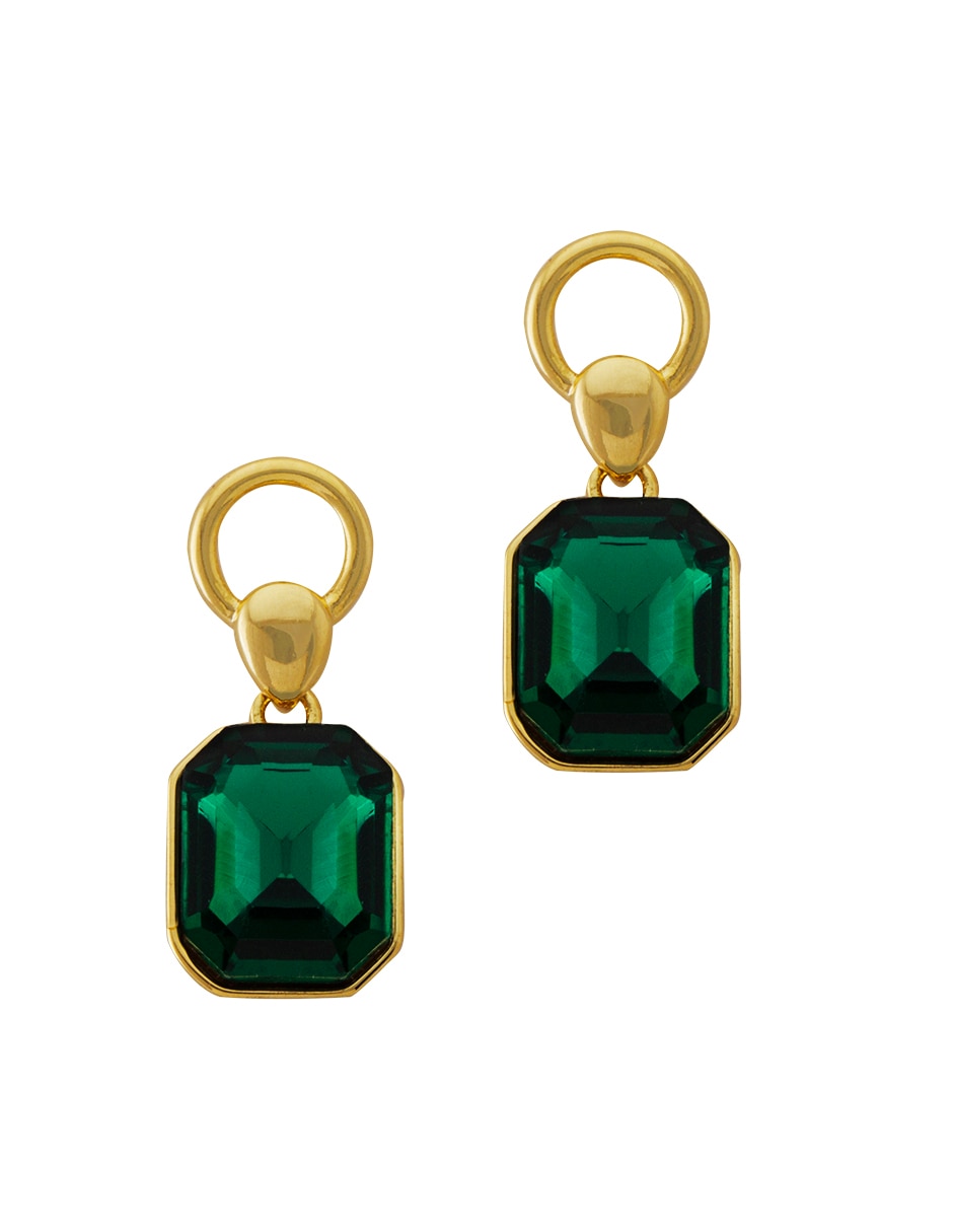 Aretes de rectángulo con acabado brillante cristal Aretes de rectángulo con acabado brillante cristal
