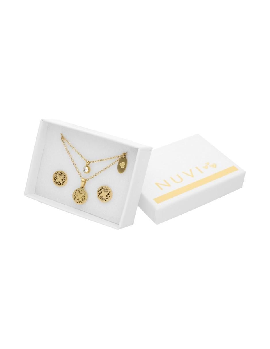 Aretes y collar trébol 3