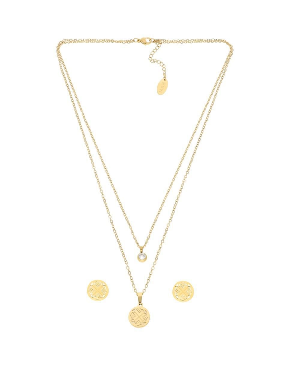 Aretes y collar trébol 5