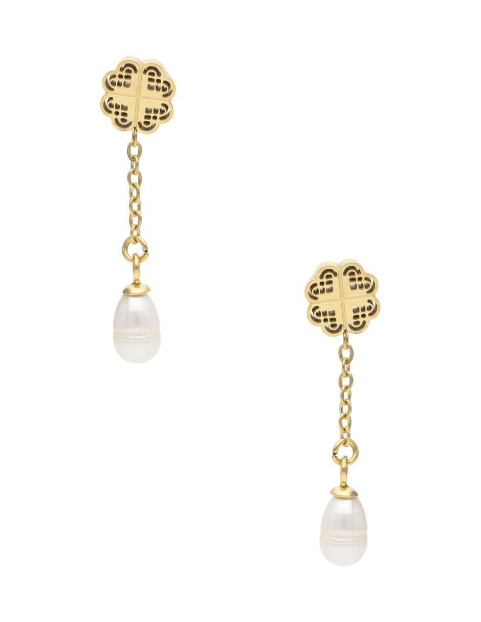 Aretes de flor con acabado brillante fantasía Aretes de flor con acabado brillante fantasía