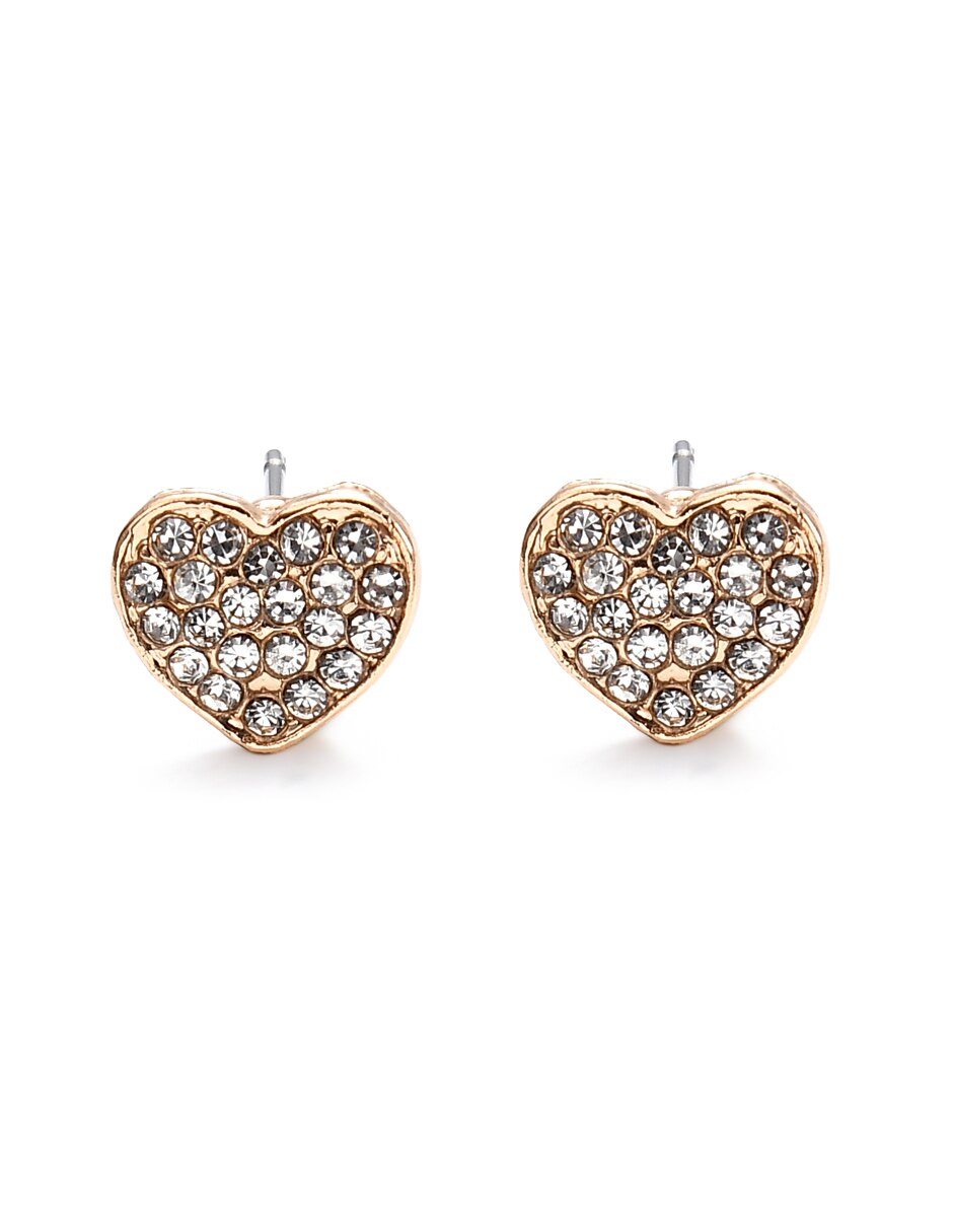 Aretes de corazón Moda con acabado brillante cristal 1